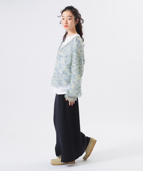 BEAMS BOY（ビームスボーイ）の「【2/5再値下げ】カスリ モヘア ベースボール（ニット/セーター・レディース・ライトイエロー/ブラック/パープル・ONE SIZE）」の13枚目の写真