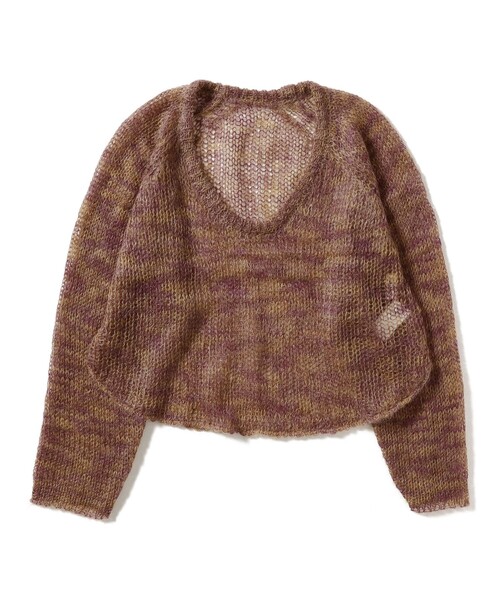 BEAMS BOY（ビームスボーイ）の「【2/5再値下げ】カスリ モヘア ベースボール（ニット/セーター・レディース・ライトイエロー/ブラック/パープル・ONE SIZE）」の19枚目の写真