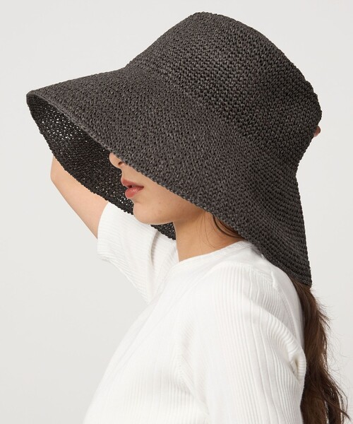 green label relaxing(グリーンレーベルリラクシング)の「中折れ ワシ ツバ広 ハット(ハット・レディース・ダークブラウン/ナチュラル・FREE)」の5枚目の写真