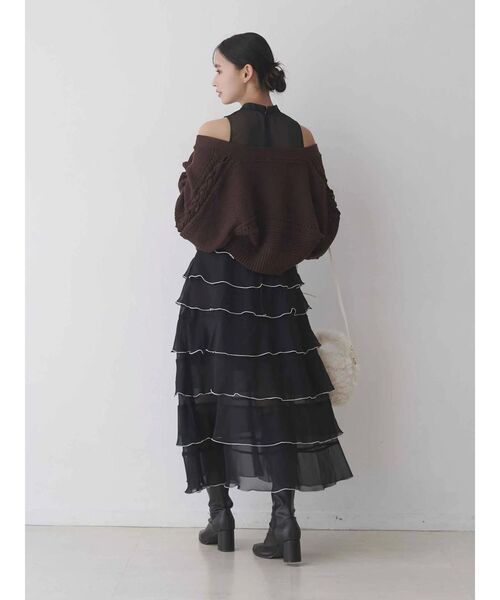 MERCURYDUO（マーキュリーデュオ）の「シフォンティアードワンピース（ワンピース・レディース・その他1/ブラック・SMALL/MEDIUM）」の7枚目の写真