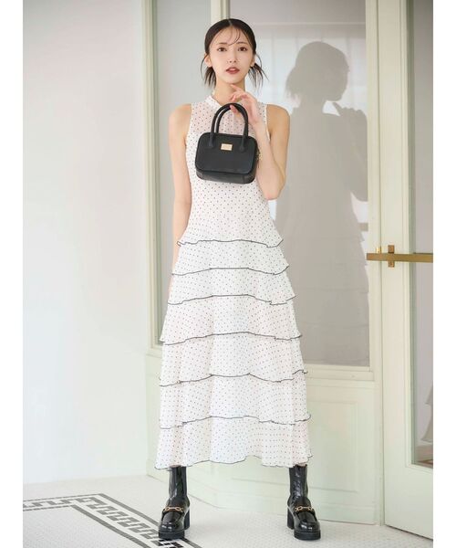 MERCURYDUO シフォンティアードワンピース マーキュリーデュオ MERCURYDUO シフォンティアードワンピース