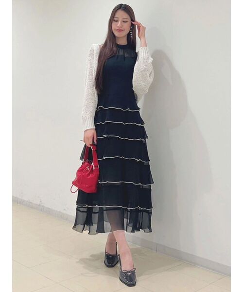 MERCURYDUO(マーキュリーデュオ)の「シフォンティアードワンピース(ワンピース・レディース・その他1/ブラック・SMALL/MEDIUM)」の16枚目の写真