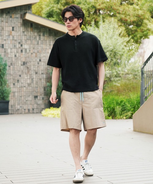 jiggys shop(ジギーズショップ)の「ワッフルサーマル ヘンリーネック 半袖Tシャツ カットソー(Tシャツ/カットソー・メンズ・ホワイト/ブラック/グレー/アイボリー・MEDIUM/LARGE/X-LARGE)」の13枚目の写真