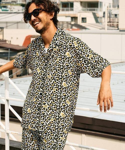 STUD MUFFIN(スタッドマフィン)の「STUD MUFFIN/スタッドマフィン/レオパード オープンカラーシャツ(シャツ/ブラウス・メンズ・ブラック/イエロー・3/2/4)」の1枚目の写真