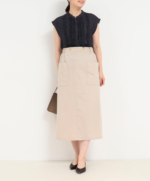 MICO COULIER（ミコクリエ）の「CICA配合サークルストレッチスカート（スカート・レディース・ベージュ/ブラック・36/38）」の8枚目の写真