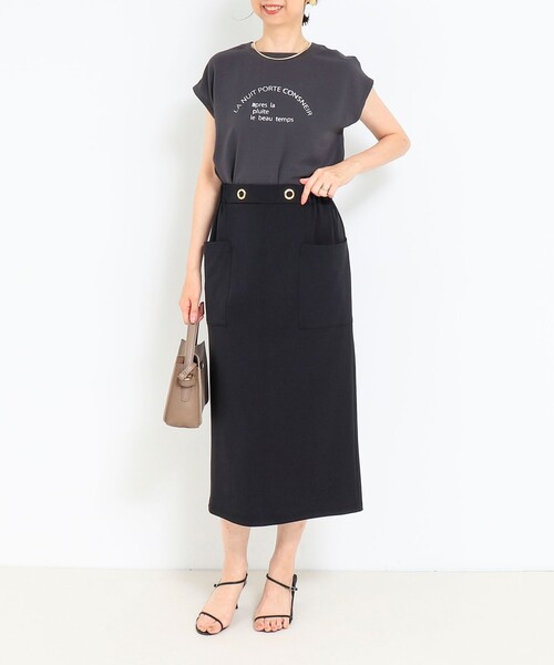 MICO COULIER（ミコクリエ）の「CICA配合サークルストレッチスカート（スカート・レディース・ベージュ/ブラック・36/38）」の15枚目の写真