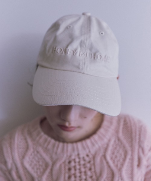 HONEY MI HONEY(ハニーミーハニー)の「embroidery logo cap(キャップ・レディース・チャコールグレー/アイボリー・FREE)」の3枚目の写真