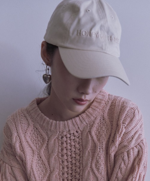 HONEY MI HONEY(ハニーミーハニー)の「embroidery logo cap(キャップ・レディース・チャコールグレー/アイボリー・FREE)」の5枚目の写真