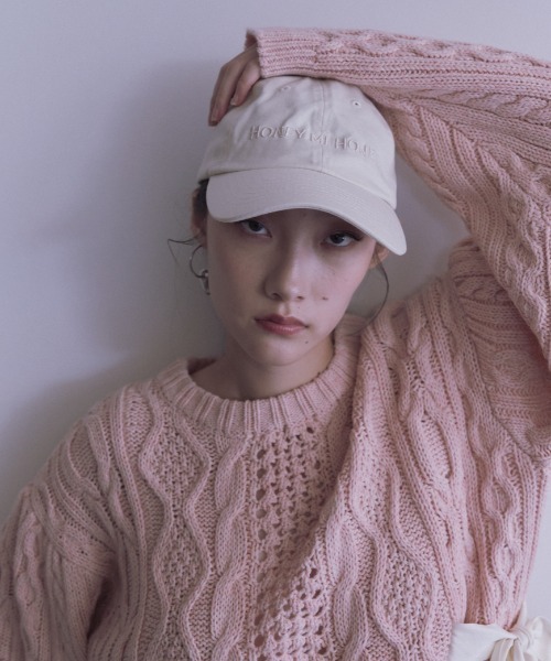HONEY MI HONEY(ハニーミーハニー)の「embroidery logo cap(キャップ・レディース・チャコールグレー/アイボリー・FREE)」の6枚目の写真