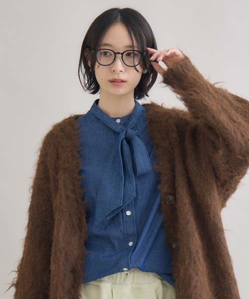 Paradise Picnic(パラダイスピクニック)の「Dignite Collier ライトデニムボウタイブラウス(シャツ/ブラウス・レディース・ネイビー/ブルー・FREE)」の2枚目の写真