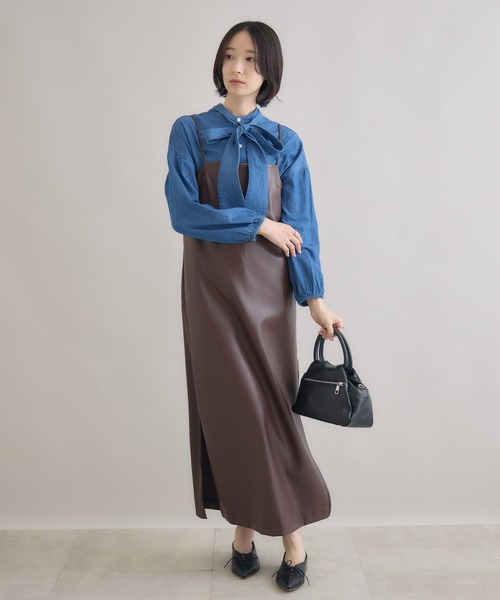 Paradise Picnic(パラダイスピクニック)の「Dignite Collier ライトデニムボウタイブラウス(シャツ/ブラウス・レディース・ネイビー/ブルー・FREE)」の11枚目の写真