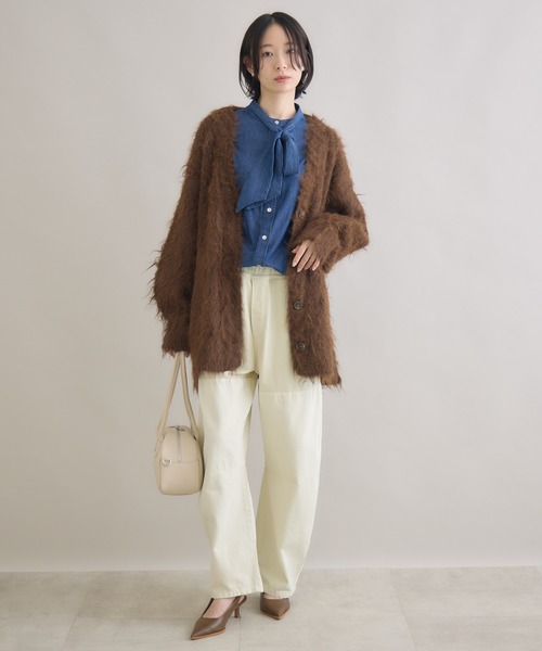 Paradise Picnic(パラダイスピクニック)の「Dignite Collier ライトデニムボウタイブラウス(シャツ/ブラウス・レディース・ネイビー/ブルー・FREE)」の4枚目の写真