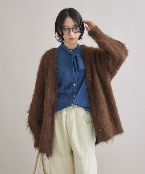 Paradise Picnic(パラダイスピクニック)の「Dignite Collier ライトデニムボウタイブラウス(シャツ/ブラウス・レディース・ネイビー/ブルー・FREE)」の7枚目の写真