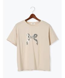 Te chichi TERRASSE | 【接触冷感】箔リボンモチーフTシャツ(Tシャツ/カットソー)