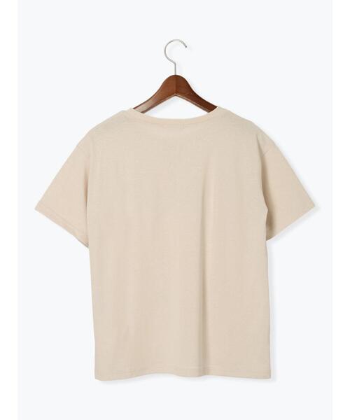 Te chichi TERRASSE（テチチテラス）の「【接触冷感】箔リボンモチーフTシャツ（Tシャツ/カットソー・レディース・オフホワイト/ブラック/ベージュ・F）」の9枚目の写真