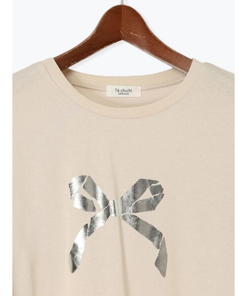 セール】【接触冷感】箔リボンモチーフTシャツ（Tシャツ