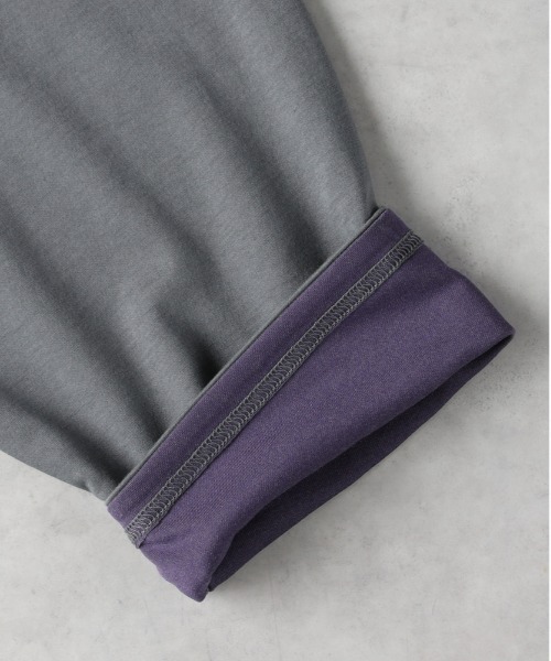 Right-on（ライトオン）の「【PLUS ONE】【接触冷感】ハイゲージダブルフェイス配色七分袖Ｔシャツ（Tシャツ/カットソー・メンズ・ブラック/グレー/カーキブラウン・M/L/XL）」の10枚目の写真