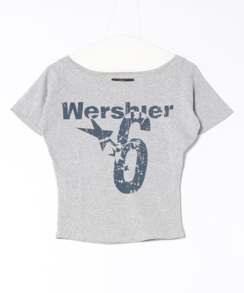 Ritzy（リッツィー）の「Y2K ロゴプリント オフショルダー半袖Tシャツ（Tシャツ/カットソー・レディース・ホワイト/ネイビー/グレー/マスタード・S/M/L）」の20枚目の写真