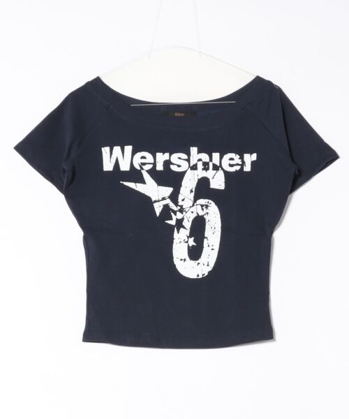 Ritzy（リッツィー）の「Y2K ロゴプリント オフショルダー半袖Tシャツ（Tシャツ/カットソー・レディース・ホワイト/ネイビー/グレー/マスタード・S/M/L）」の21枚目の写真