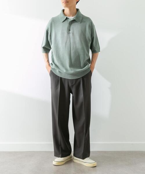 URBAN RESEARCH Sonny Label(アーバンリサーチサニーレーベル)の「ピグメントニットポロシャツ(ニット/セーター・メンズ・スミクロ/グリーン・MEDIUM/LARGE)」の5枚目の写真