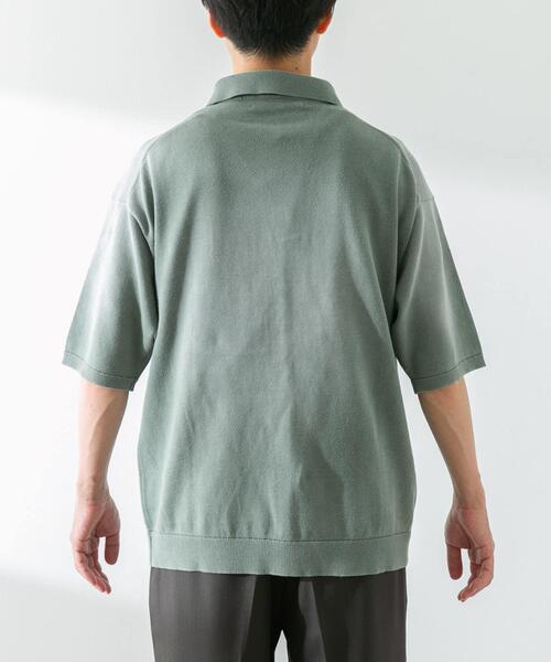 URBAN RESEARCH Sonny Label(アーバンリサーチサニーレーベル)の「ピグメントニットポロシャツ(ニット/セーター・メンズ・スミクロ/グリーン・MEDIUM/LARGE)」の9枚目の写真