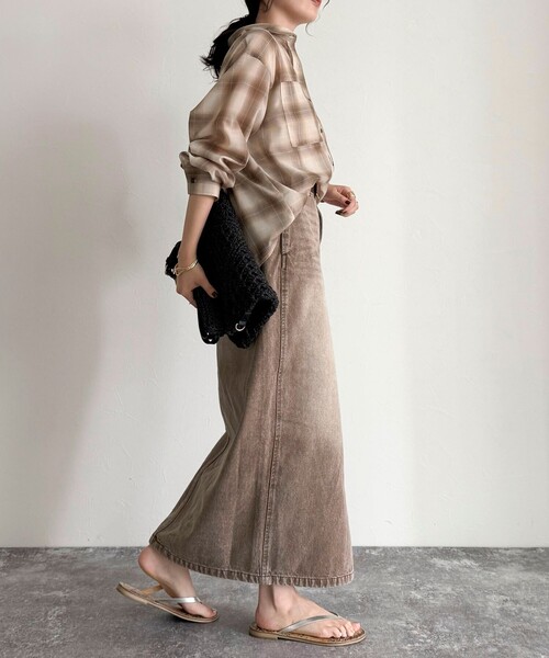 fredy emue（フレディエミュ）の「オンブレーチェック柄クロップドシャツ（シャツ/ブラウス・レディース・グレー系その他/ベージュ系その他・38）」の3枚目の写真