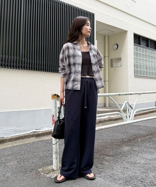 fredy emue（フレディエミュ）の「オンブレーチェック柄クロップドシャツ（シャツ/ブラウス・レディース・グレー系その他/ベージュ系その他・38）」の12枚目の写真