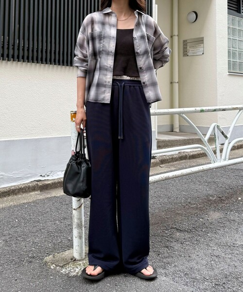 fredy emue（フレディエミュ）の「オンブレーチェック柄クロップドシャツ（シャツ/ブラウス・レディース・グレー系その他/ベージュ系その他・38）」の14枚目の写真