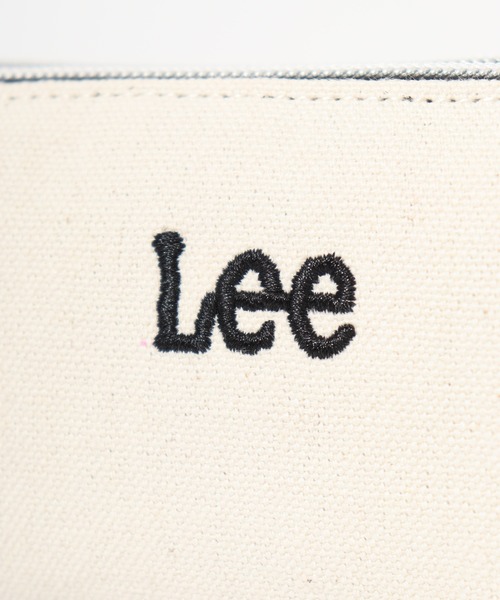 Lee(リー)の「Leeロゴ刺繍ダブルファスナーPポーチ(ポーチ・メンズ・アイボリー/ブラック・FREE)」の7枚目の写真