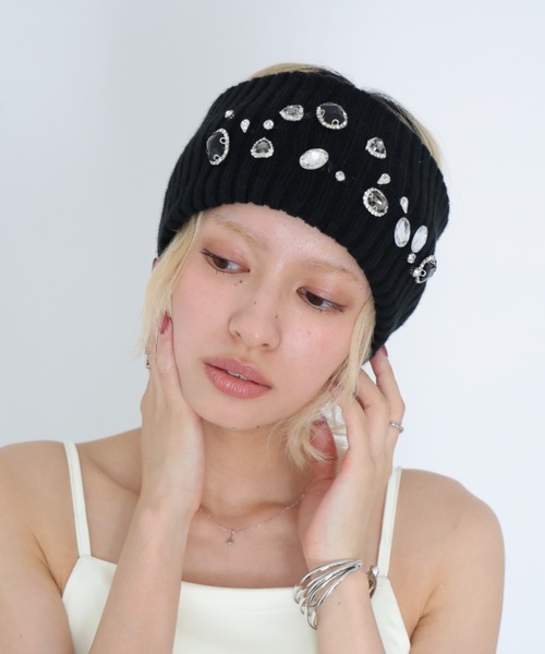 Ulysses（ユリシス）の「ビジュー付きリブニットヘアバンド（ヘアバンド・レディース・ブラック・F）」の13枚目の写真