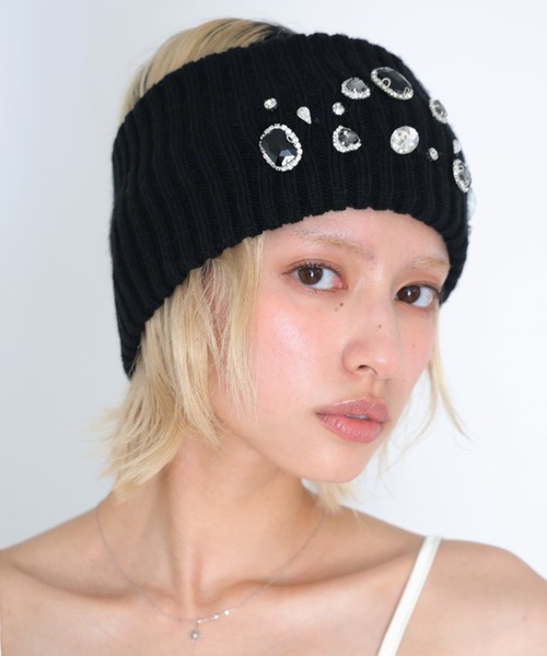 Ulysses（ユリシス）の「ビジュー付きリブニットヘアバンド（ヘアバンド・レディース・ブラック・F）」の16枚目の写真