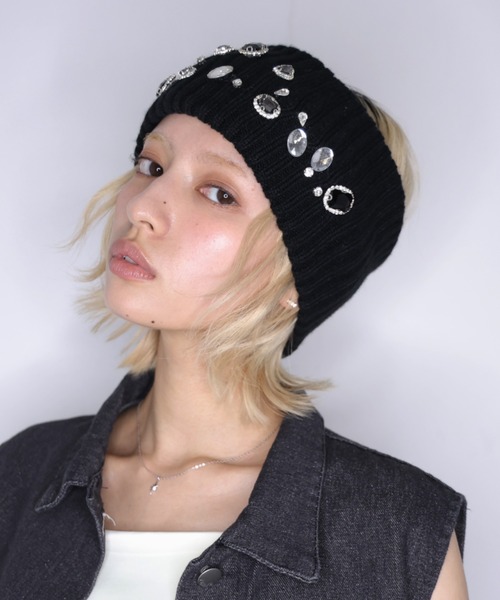 Ulysses（ユリシス）の「ビジュー付きリブニットヘアバンド（ヘアバンド・レディース・ブラック・F）」の19枚目の写真