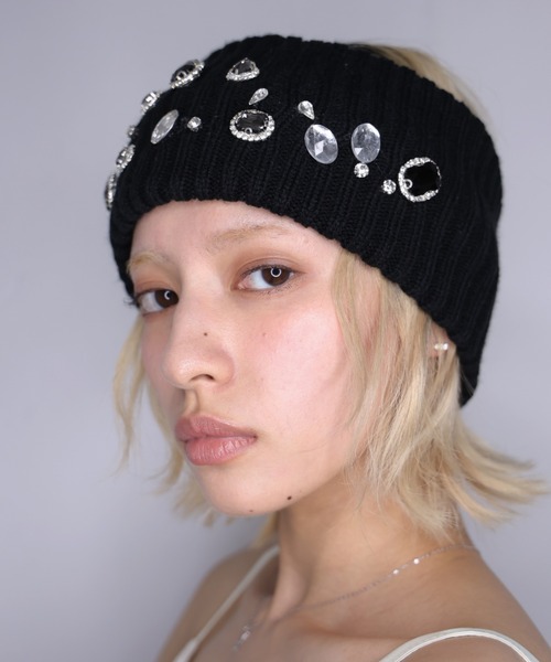 Ulysses（ユリシス）の「ビジュー付きリブニットヘアバンド（ヘアバンド・レディース・ブラック・F）」の21枚目の写真