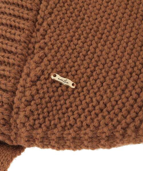 earth music&ecology（アースミュージックアンドエコロジー）の「プレート付きニットフーディー（ニットキャップ/ビーニー・レディース・ブラック/ブラウン・FREE）」の5枚目の写真
