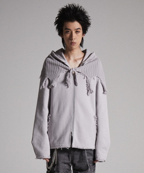 【GRANCY】ニットレイヤードデザインジップフーディS GRANCY（グランシー）の「【GRANCY】Knit Layered Design Zip
