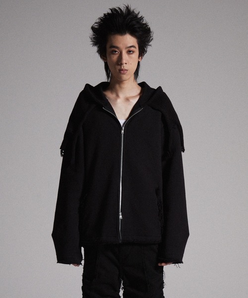 GRANCY】Knit Layered Design Zip Hoodie / ニットレイヤード