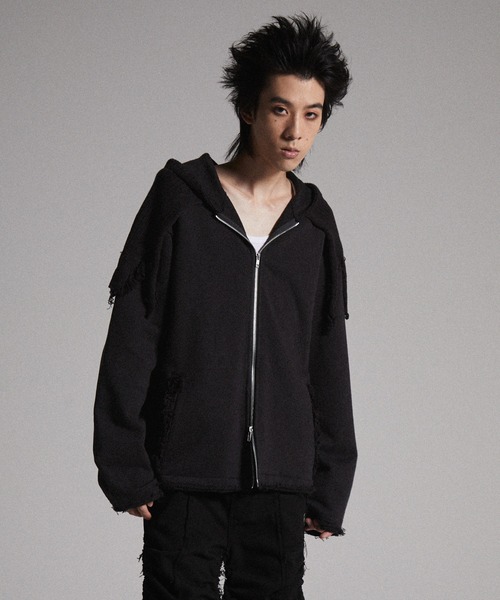 GRANCY】Knit Layered Design Zip Hoodie / ニットレイヤード