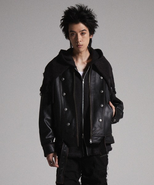 GRANCY ニットレイヤードデザインジップフーディ GRANCY（グランシー）の「【GRANCY】Knit Layered Design Zip