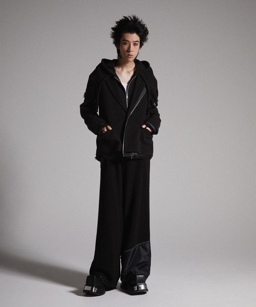 GRANCY】Knit Layered Design Zip Hoodie / ニットレイヤード