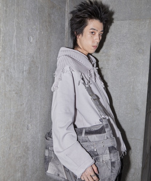 GRANCY ニットレイヤードデザインジップフーディ S GRANCY】Knit Layered Design Zip Hoodie / ニットレイヤード