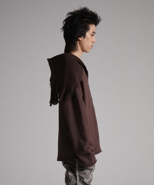 【GRANCY】ニットレイヤードデザインジップフーディS GRANCY（グランシー）の「【GRANCY】Knit Layered Design Zip