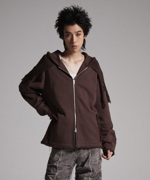 【GRANCY】ニットレイヤードデザインジップフーディS GRANCY（グランシー）の「【GRANCY】Knit Layered Design Zip