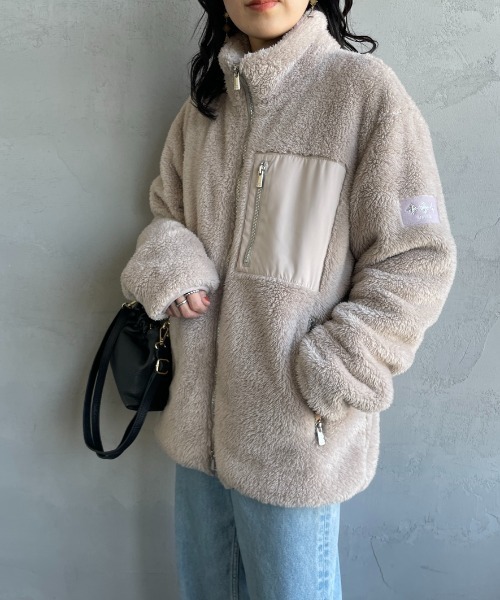 TATRAS（タトラス）の「[TATRAS/タトラス] MONREALE ボアフリース スタンドブルゾン（ブルゾン・レディース・ライトグレー/ブラック・3/2/4）」の13枚目の写真