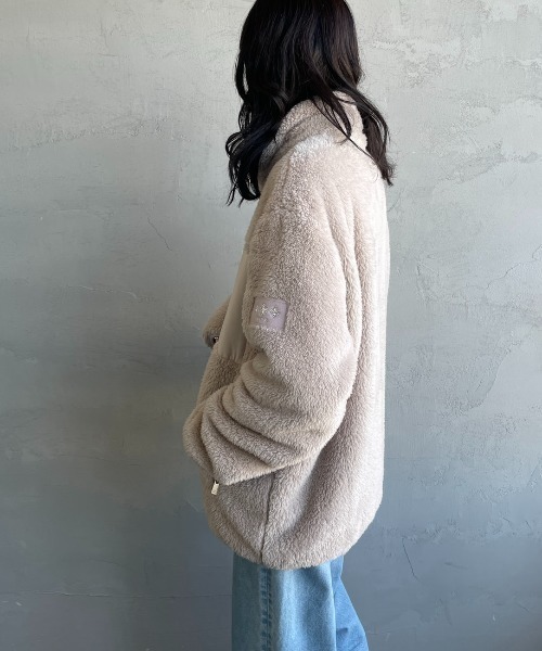 TATRAS（タトラス）の「[TATRAS/タトラス] MONREALE ボアフリース スタンドブルゾン（ブルゾン・レディース・ライトグレー/ブラック・3/2/4）」の14枚目の写真