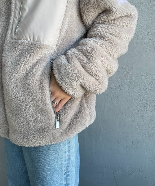 TATRAS（タトラス）の「[TATRAS/タトラス] MONREALE ボアフリース スタンドブルゾン（ブルゾン・レディース・ライトグレー/ブラック・3/2/4）」の22枚目の写真