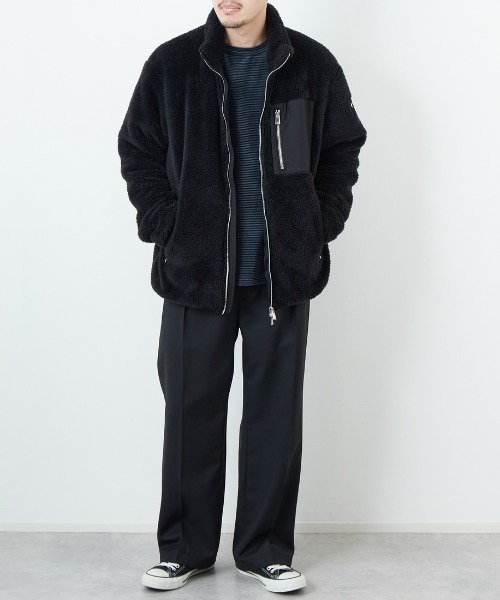 TATRAS（タトラス）の「[TATRAS/タトラス] MONREALE ボアフリース スタンドブルゾン（ブルゾン・レディース・ライトグレー/ブラック・3/2/4）」の4枚目の写真