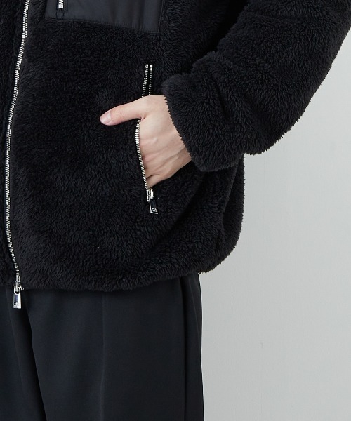 TATRAS（タトラス）の「[TATRAS/タトラス] MONREALE ボアフリース スタンドブルゾン（ブルゾン・レディース・ライトグレー/ブラック・3/2/4）」の10枚目の写真