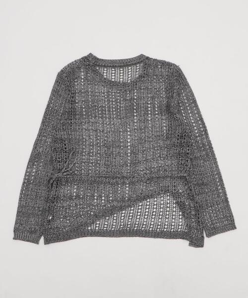 dispark(ディスパーク)の「DISPARK/イレヘムオーバーメッシュニット(ニット/セーター・レディース・ベージュ/チャコールグレー・FREE)」の7枚目の写真