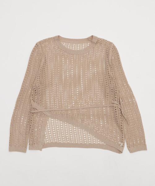 dispark(ディスパーク)の「DISPARK/イレヘムオーバーメッシュニット(ニット/セーター・レディース・ベージュ/チャコールグレー・FREE)」の12枚目の写真