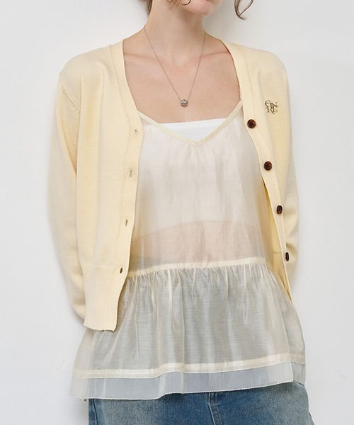 GENERAL IDEA(ジェネラルアイデア)の「GENERAL IDEA/ジェネラルアイディア sheer layered shirring blouse ブラウス(キャミソール・レディース・ブラック/スカイブルー/クリーム・S/M/L)」の2枚目の写真